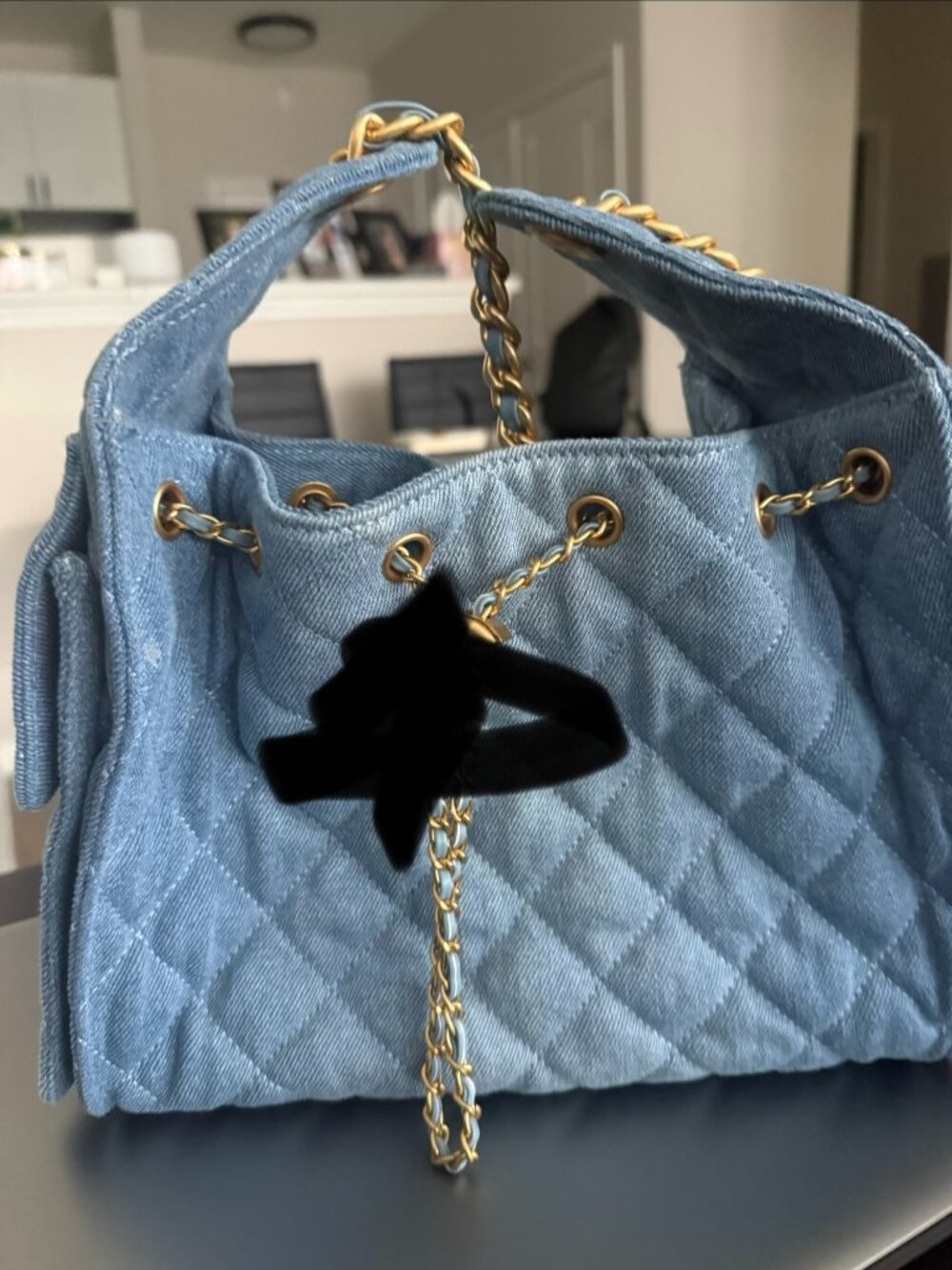 blue denil bag
